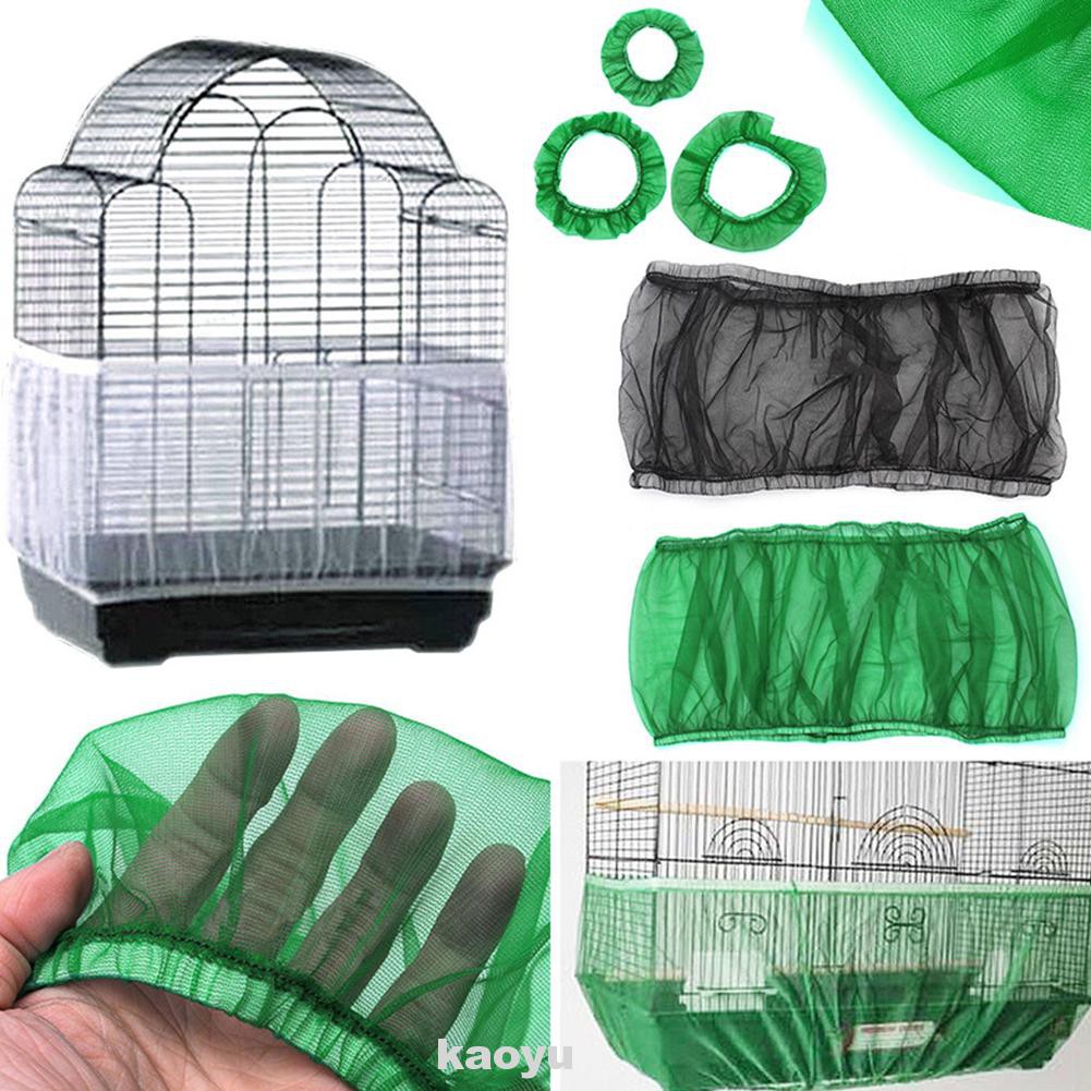 Easy Clean Nylon Airy Fabric Mesh Bird Cage Cover Shell Skirt Catcher Guard