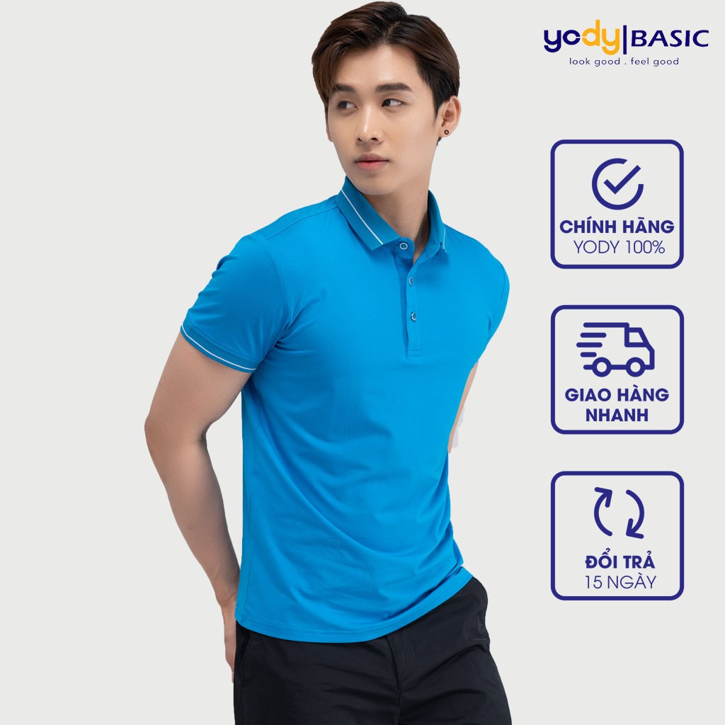 Áo Thun Nam Polo YODY APM3013 , Cotton Pima Có Cổ Ngắn Tay