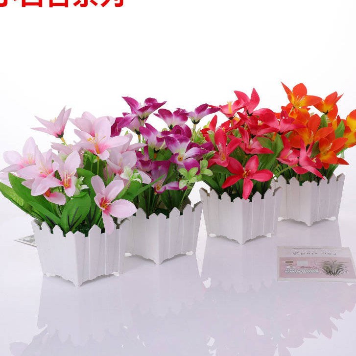 Hoa giả mô phỏng hoa trang trí phòng khách hoa nhựa nhỏ bonsai phòng ngủ bàn rượu tủ đồ trang trí sáng tạo bồn thủ công