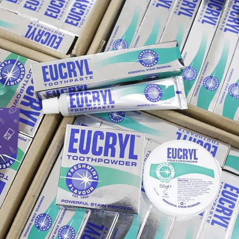 Bộ Sản Phẩm Làm Trắng Răng Bột Tẩy Eucryl Toothpowder (50g) và Kem Đánh Trắng Răng Eucryl Toothpaste (62g)