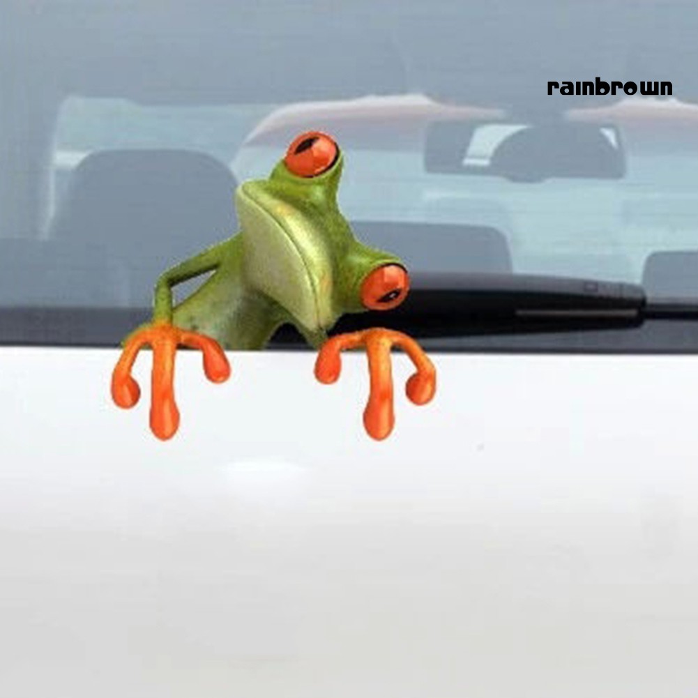 Nhãn dán trang trí cửa sổ xe hơi hình chú ếch 3D ngộ nghĩnh vui nhộn