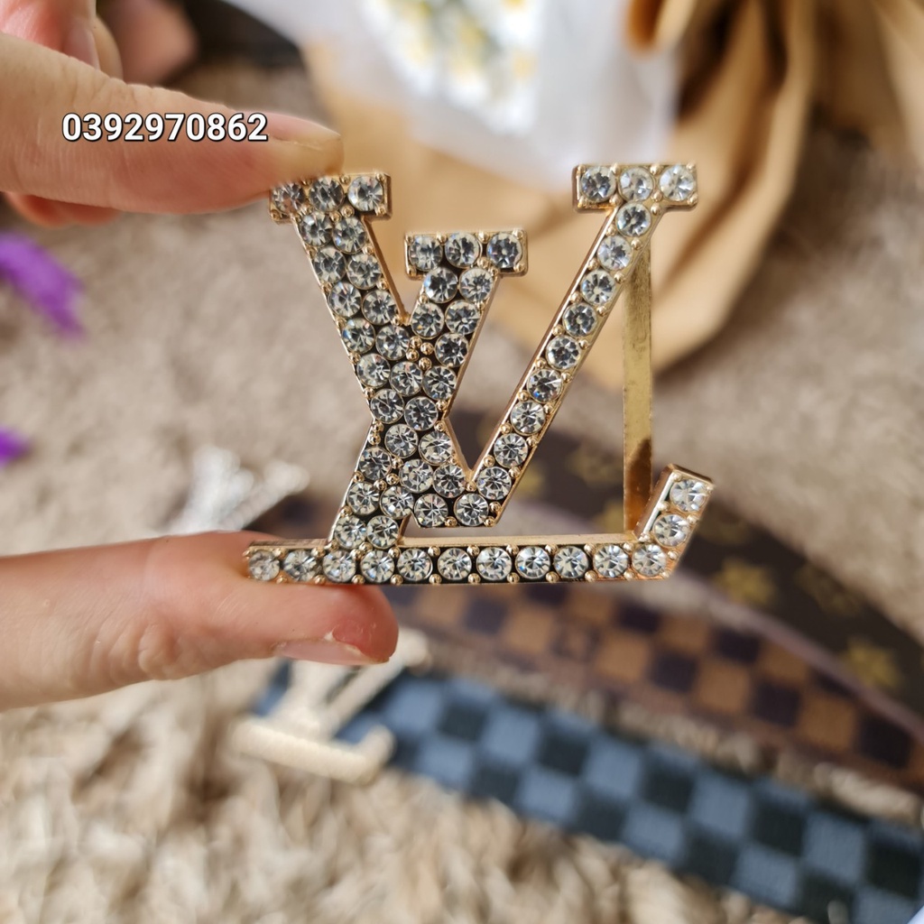 Thắt lưng nam LV, dây lưng nam cao cấp, mặt kim loại nguyên khối đính đá trẻ trung lịch lãm trẻ trung, mẫu mới nhất 2022