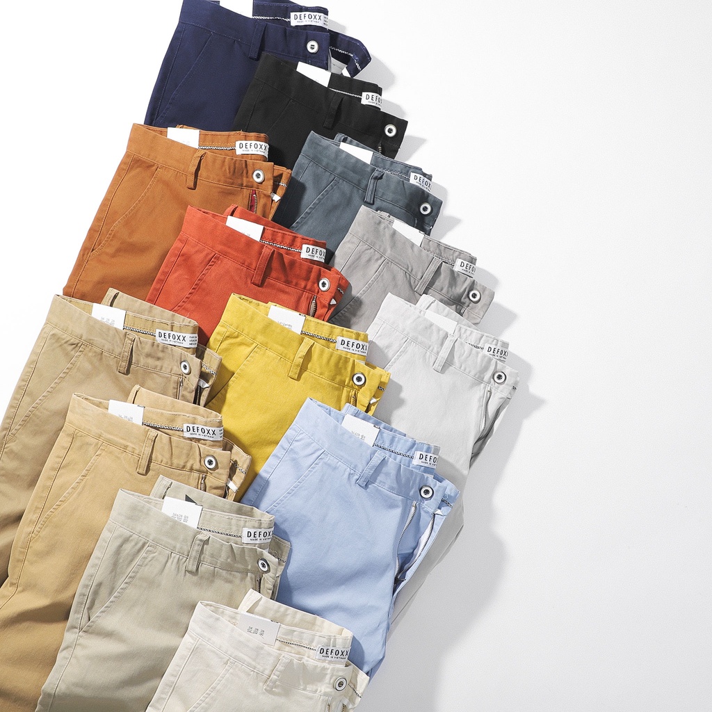 Quần short Defoxx chất kaki co giãn tốt với bảng màu cho nam giới phục vụ anh em quanh năm ❤️ QSDF1
