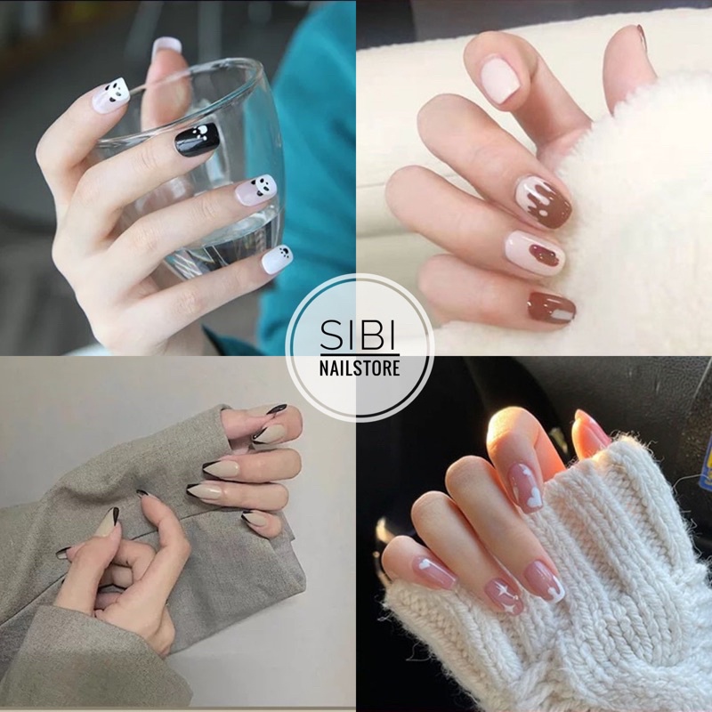 🌸Bộ 24 Móng Tay Giả Kèm Keo, Dũa