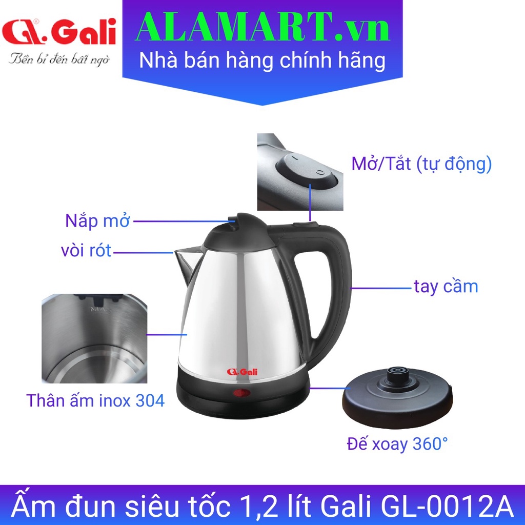 Ấm đun siêu tốc Gali GL-0012A - Hàng chính hãng