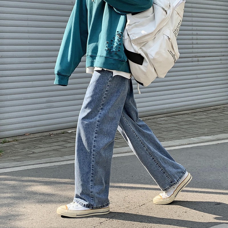 Quần jean nam Baggy ống rộng thời trang hợp thời trang Quần ống suông thẳng | BigBuy360 - bigbuy360.vn