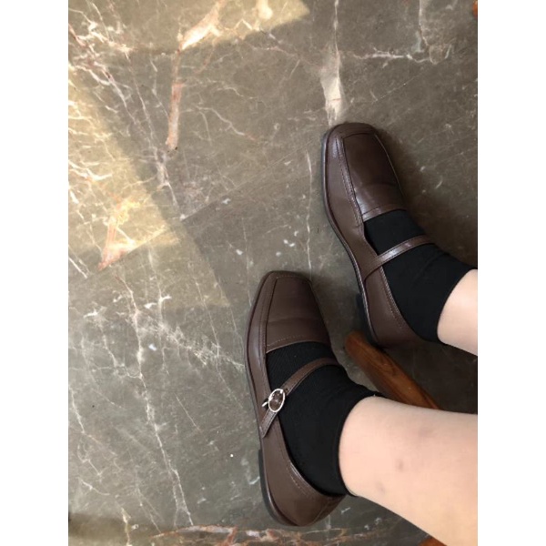 Giày Mary jane mũi vuông đế thấp hàn
