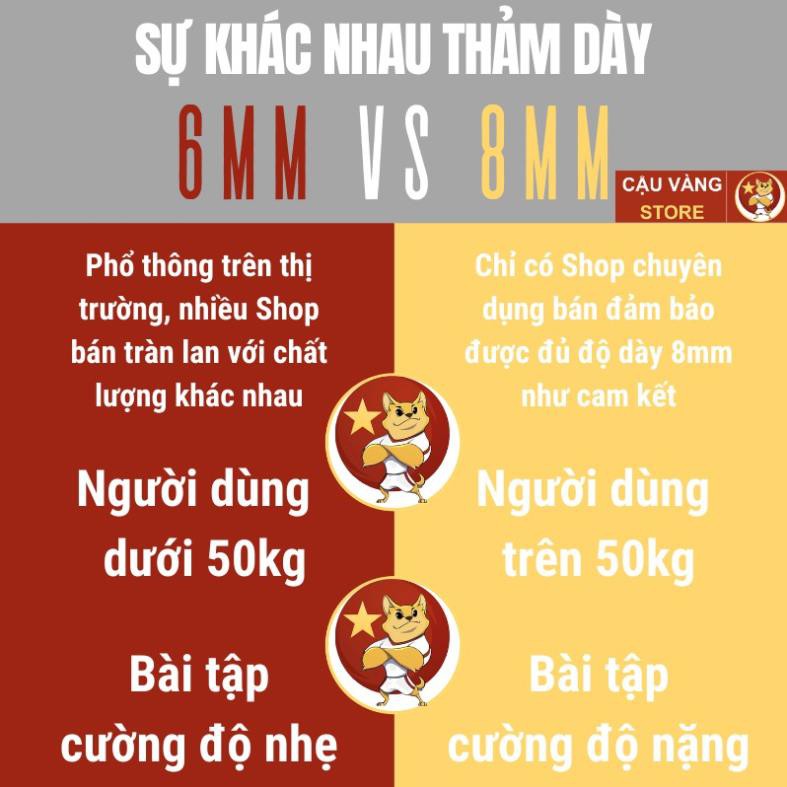 Thảm tập yoga CHỐNG TRƯỢT 2 lớp cao su TPE cao cấp, thảm yoga tập gym, tập thể dục tại nhà giảm mỡ cơ bụng dày 6-8mm