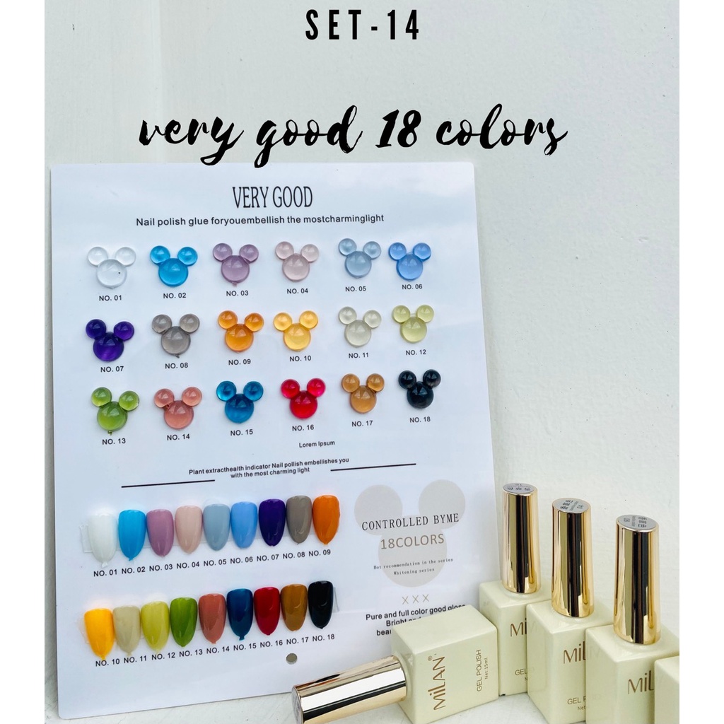 SET SƠN MILAN 18 MÀU KÈM BẢNG MÀU