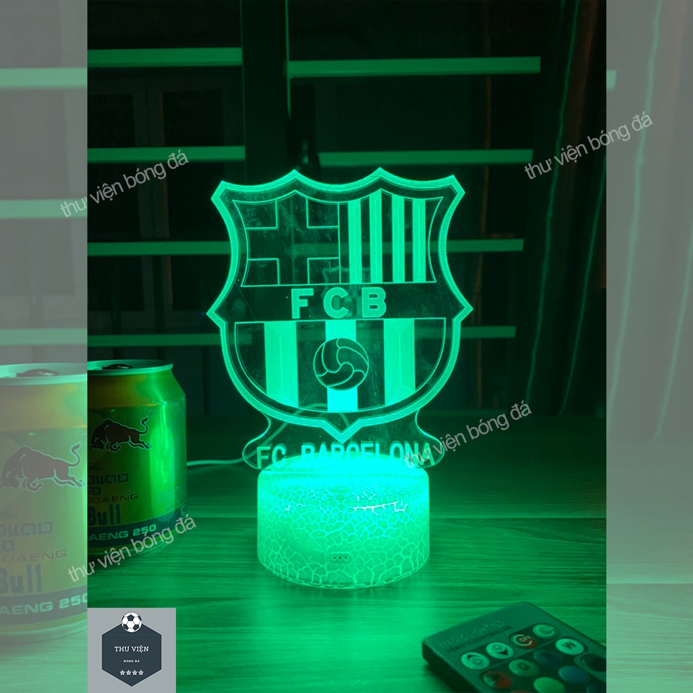 Đèn ngủ 3D các CLB bóng đá đế pha lê kèm điều khiển từ xa - Đèn Led 16 màu