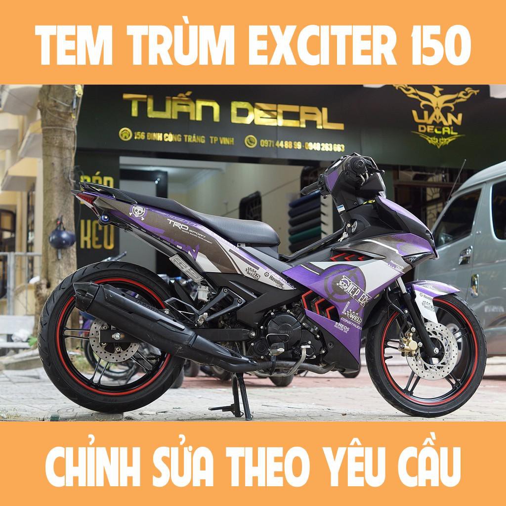Tem Trùm Exciter 150 Nhôm Xước One Piece Đẹp