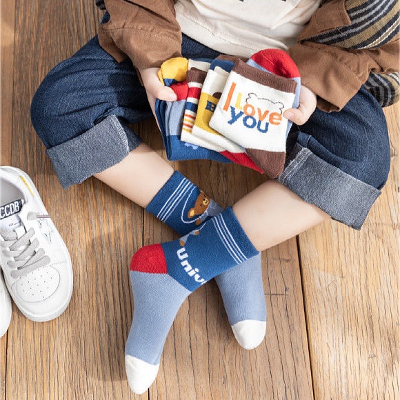 Set 5 Đôi Tất Chống Trượt Xinh Xắn Đáng Yêu Dành Cho Bé Sơ Sinh 0-5 Tuổi
