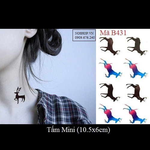 Xăm dán Tattoo hưou nhỏ B431
