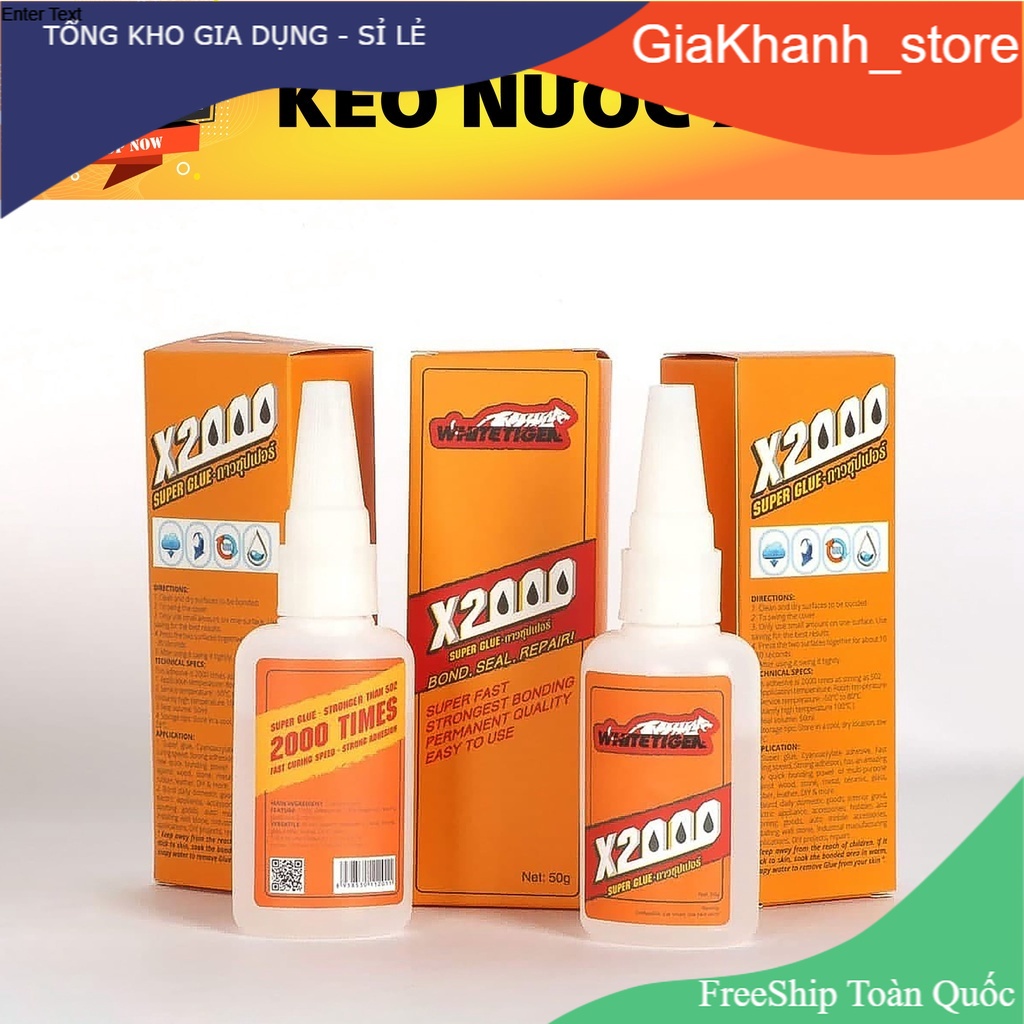 Keo Dán X2000 Siêu Dính, Keo Dán Đa Năng Dán Tất Cả Vật Liệu Bằng Gỗ, Vải, Gốm Sứ, Nhựa An Toàn Với Da Tay