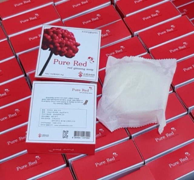 Xà bông hồng sâm trắng da PURE RED SobaekKorea 100g -Eva'sCo