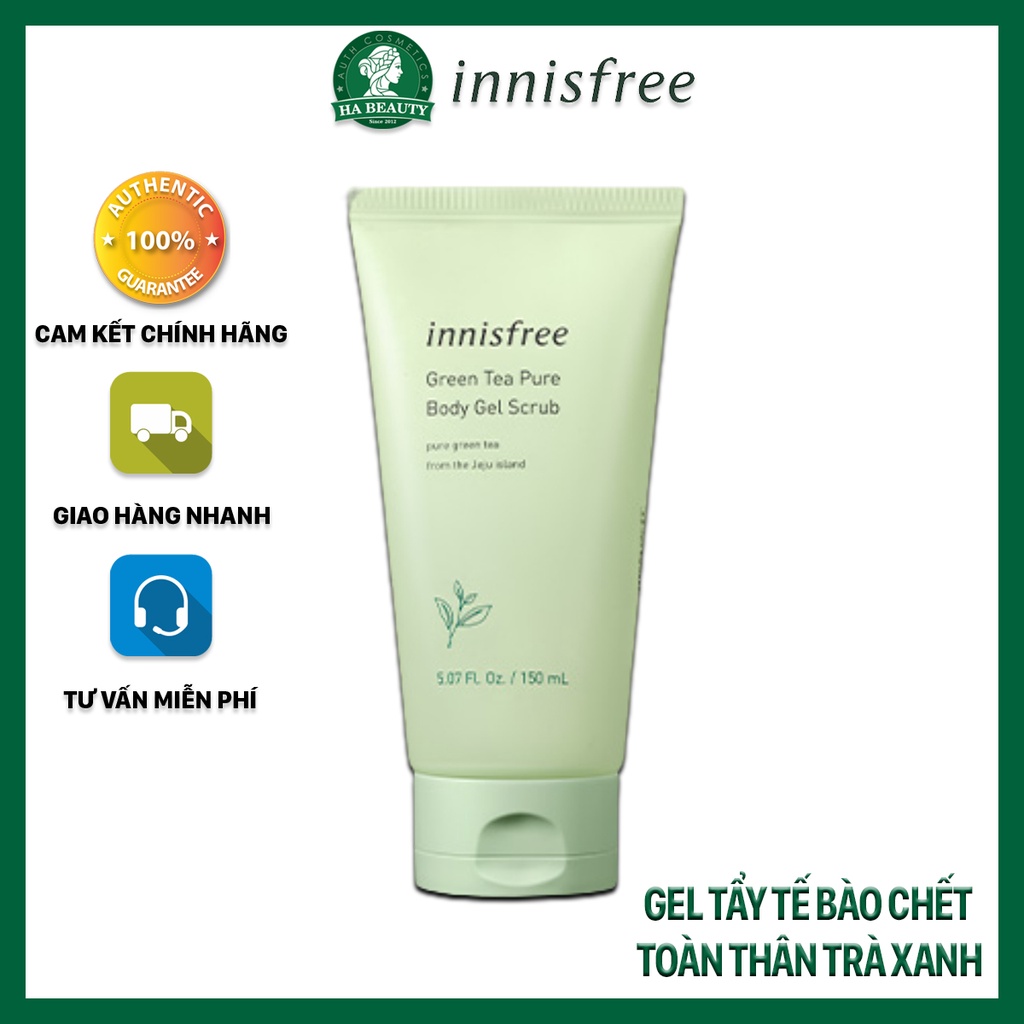 Gel tẩy da chết toàn thân trà xanh innisfree Green Tea Pure Body Gel Scrub 150ml