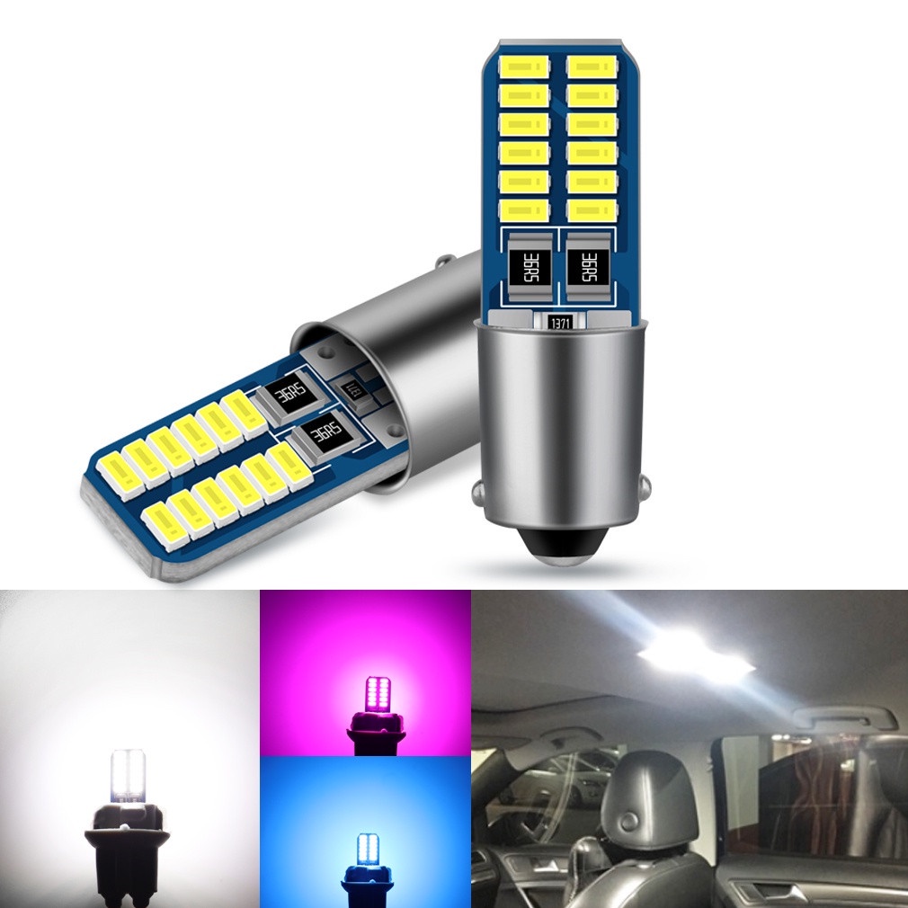 Set 2 Bóng Đèn Canbus BA9S LED H6W T4W T2W T3W H5W 12V Gắn Biển Số Xe Ô Tô