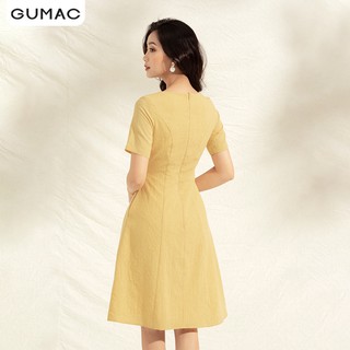 Đầm phối lá cổ trắng DA1132 GUMAC
