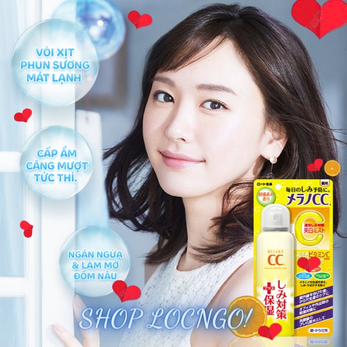 Xịt khoáng dưỡng trắng da Rohto CC Melano 100g - Nhật Bản by Shop LocNgo