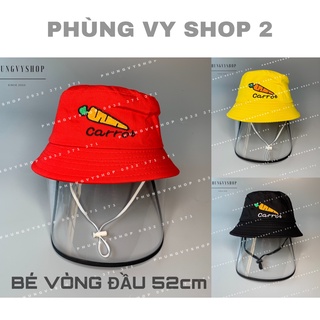 Bé trên 2-5 tuổi/vòng đầu 52cm- nón chống giọt bắn thêu carotcam- mũ trẻ em