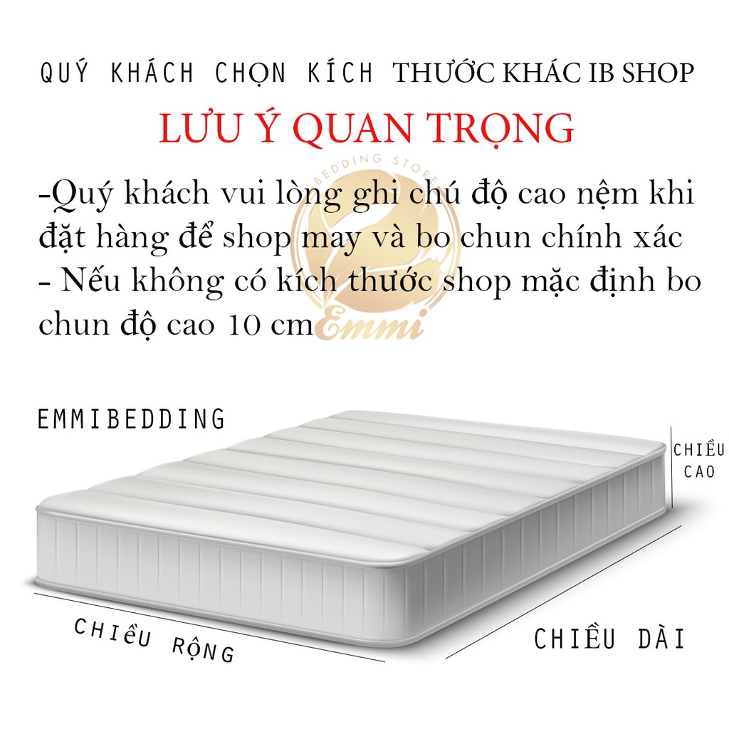 Ga Giường EMMIBEDDING STORE chất liệu TC , mẫu kẻ  miễn phí bo chun và làm ga phủ theo yêu cầu