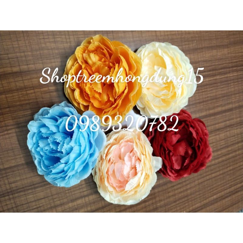 Combo 10 đầu bông hoa trà mao lương KT 10cm trang trí tháp oản, bánh , decor...