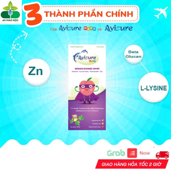 Siro Uống Avisure Muno Tăng Đề Kháng Tự Nhiên Tăng Cường Miễn Dịch Sức Khỏe Cho Bé.Chai 100ml