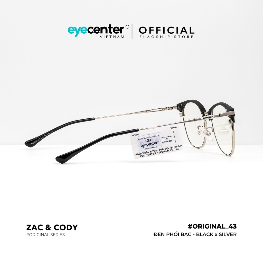 Gọng kính cận nam nữ chính hãng B43-S by ZAC &amp; CODY kim loại chống gỉ cao cấp nhập khẩu by Eye Center Vietnam