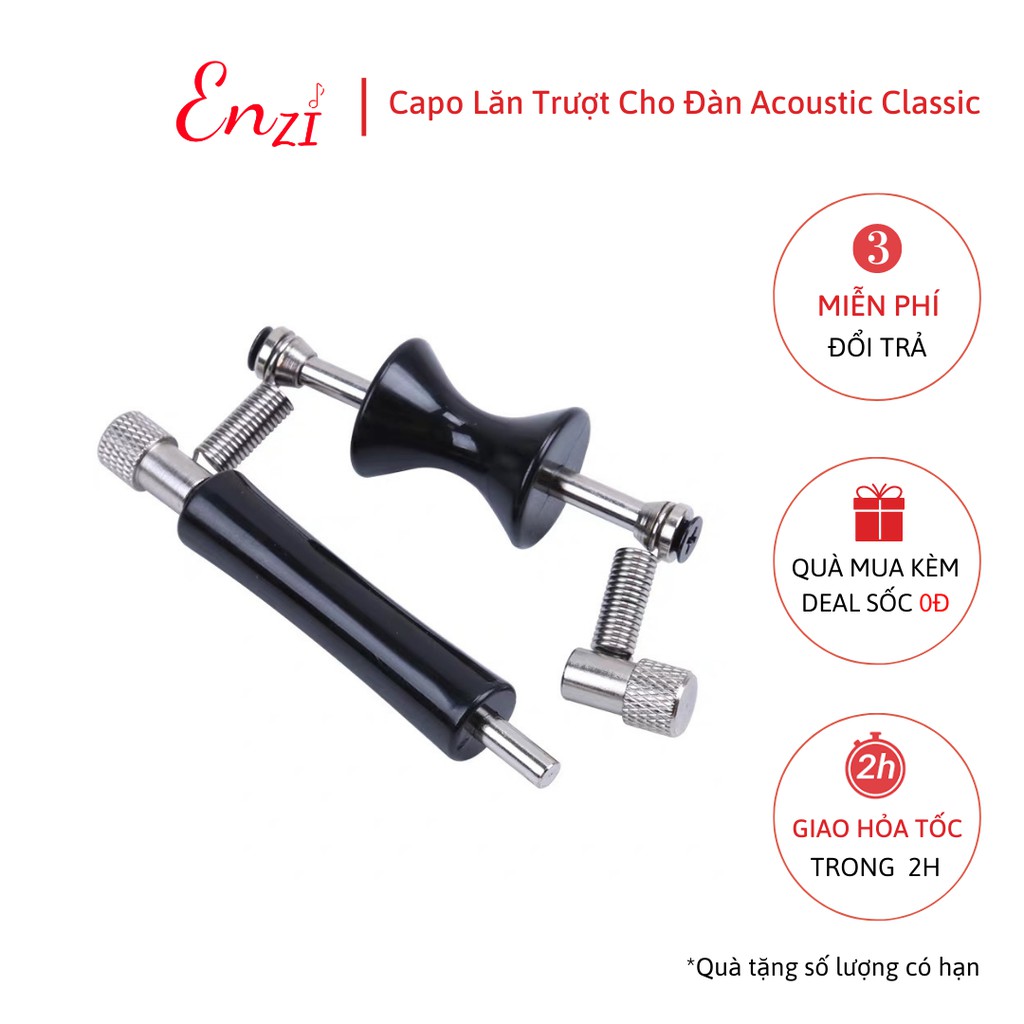 Capo lăn trượt cho đàn guitrar classic và acoustic cực kì tiện lợi Enzi