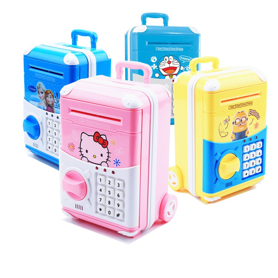 Đồ Chơi Két Sắt Vân Tay Điện Tử Mini Tiết Kiệm Tiền-Siêu Dễ Thương-Ống Heo Quà tặng cho bé