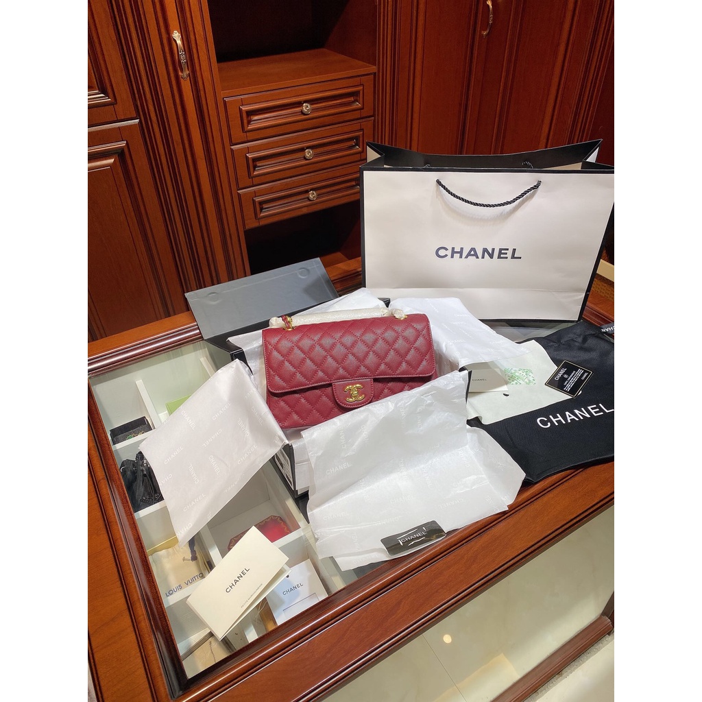 Túi xách CHANEL màu đỏ đô size 25cm (có sẵn)