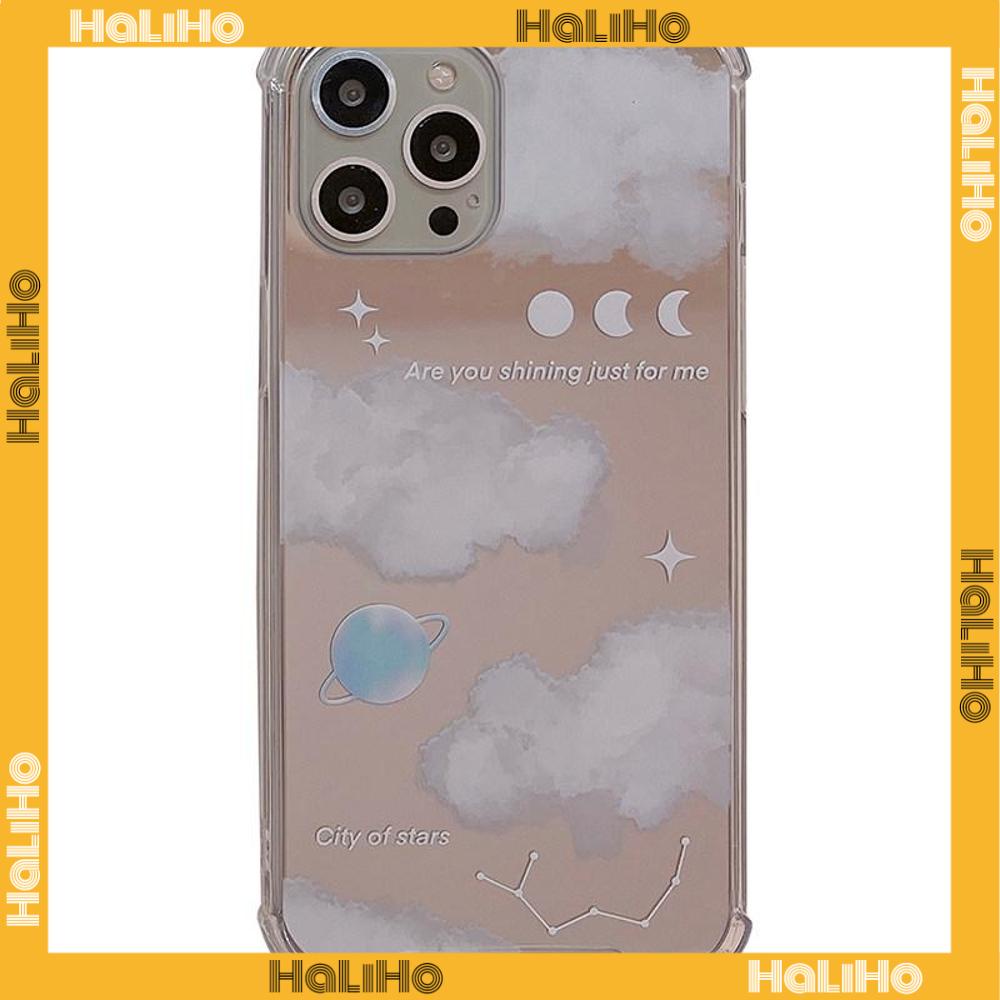 iPhone Case Acrylic HD Mirror Airbag Shockproof Protection Camera Cloud Moon Planet Starry Sky Compatible For iPhone 11 iPhone 13 Pro Max iPhone 12 Pro Max iPhone 7 Plus iPhone xr