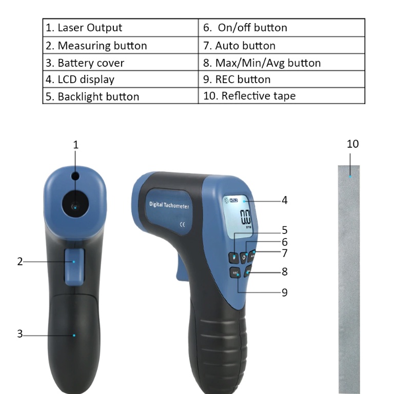 Máy Đo Tốc Độ Động cơ Cầm Tay TL900 máy đo tốc độ vòng tua RPM digital tachometer Máy đo tốc độ vòng quay laser