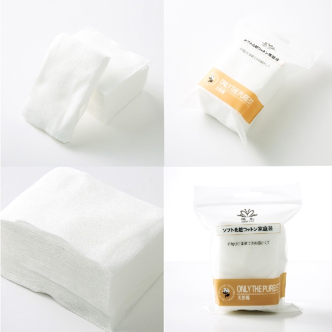 [Hàng mới về] Set 90 miếng bông tẩy trang bằng cotton tự nhiên dùng một lần tiện dụng cho bé