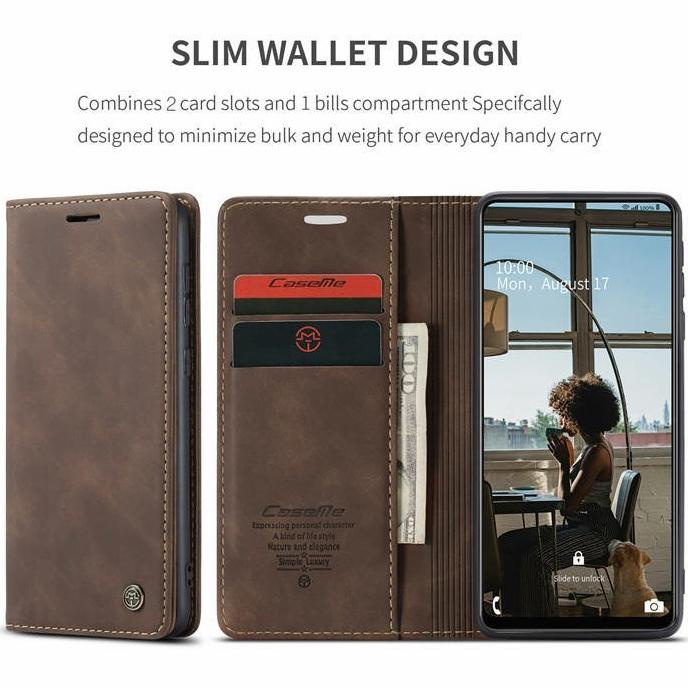 Bao Da Điện Thoại Nắp Lật Kèm Ví Cho Samsung Galaxy A23 Caseme 013 | Ốp Điện Thoại