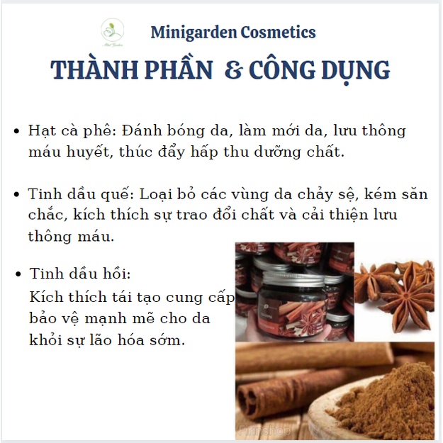 Tẩy da chết toàn thân quế hồi cà phê Exclusive Cosmetics Nga, tẩy tế bào chết toàn thân 380g