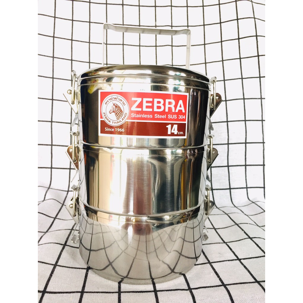Camen inox cao cấp Zebra 3 ngăn 3 khoá cài (14*3k)
