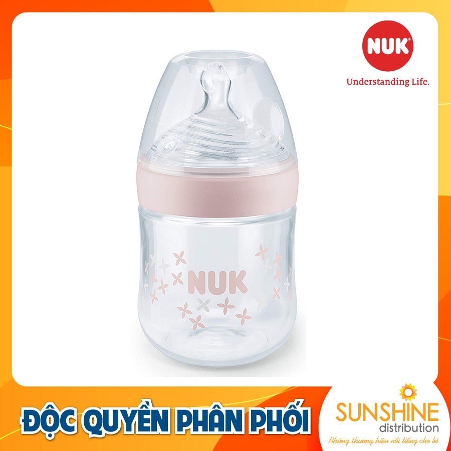 Bình sữa NUK Nature Sense nhựa PP cao cấp chuẩn EU núm ti silicone chỉnh nha 150ml S1-M