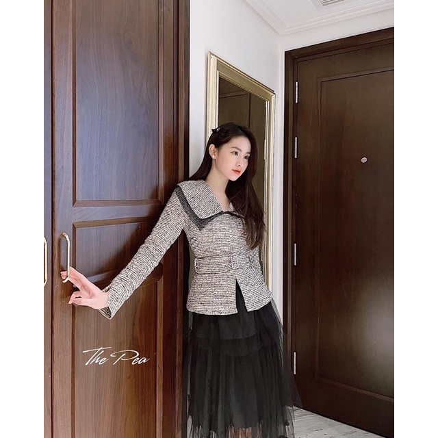 [ẢNH THẬT+VIDEO] EFFIE TOP mix Chân váy voan lưới đen 3 tầng