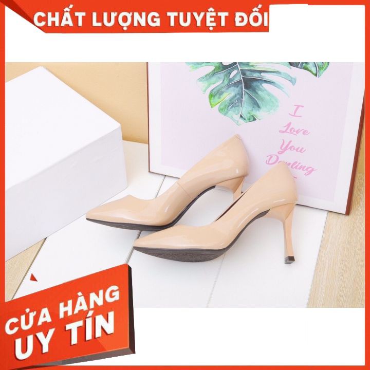 Giày Cao Gót Nữ CAO CẤP Da Bóng Tuyệt Đẹp 9P MS.GC.0086