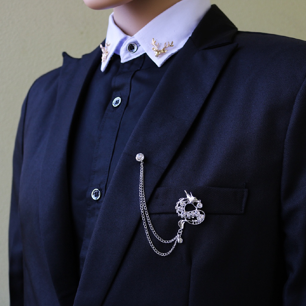 Trâm Cài Áo Hình Rồng Phong Cách Trung Hoa Cổ Điển Thời Trang Cho Nam Và Nữ