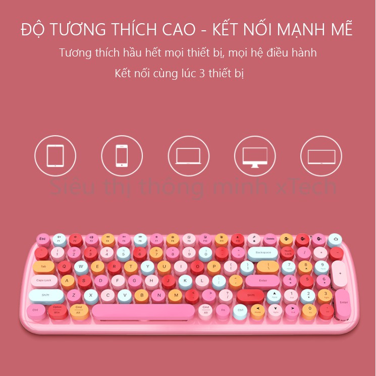 Bàn phím bluetooth không dây Mofii Candy BT - Tương thích IPad, Mac, Laptop,...- Hàng chính hãng có sẵn