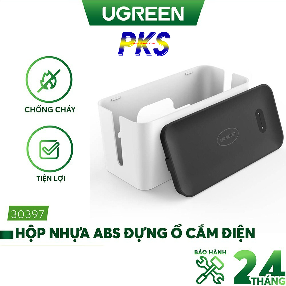 Hộp nhựa đựng ổ cắm điện UGREEN 30397 - Sắp xếp dây gọn gàng, bảo vệ an toàn cho trẻ em, nhựa ABS siêu bền và chống cháy