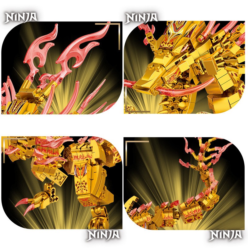 Đồ chơi lắp ghép Rồng thần Ninja Go Phantom - Leduo 76058 Golden Dragon lắp ráp trí tuệ - Đồ chơi trẻ em