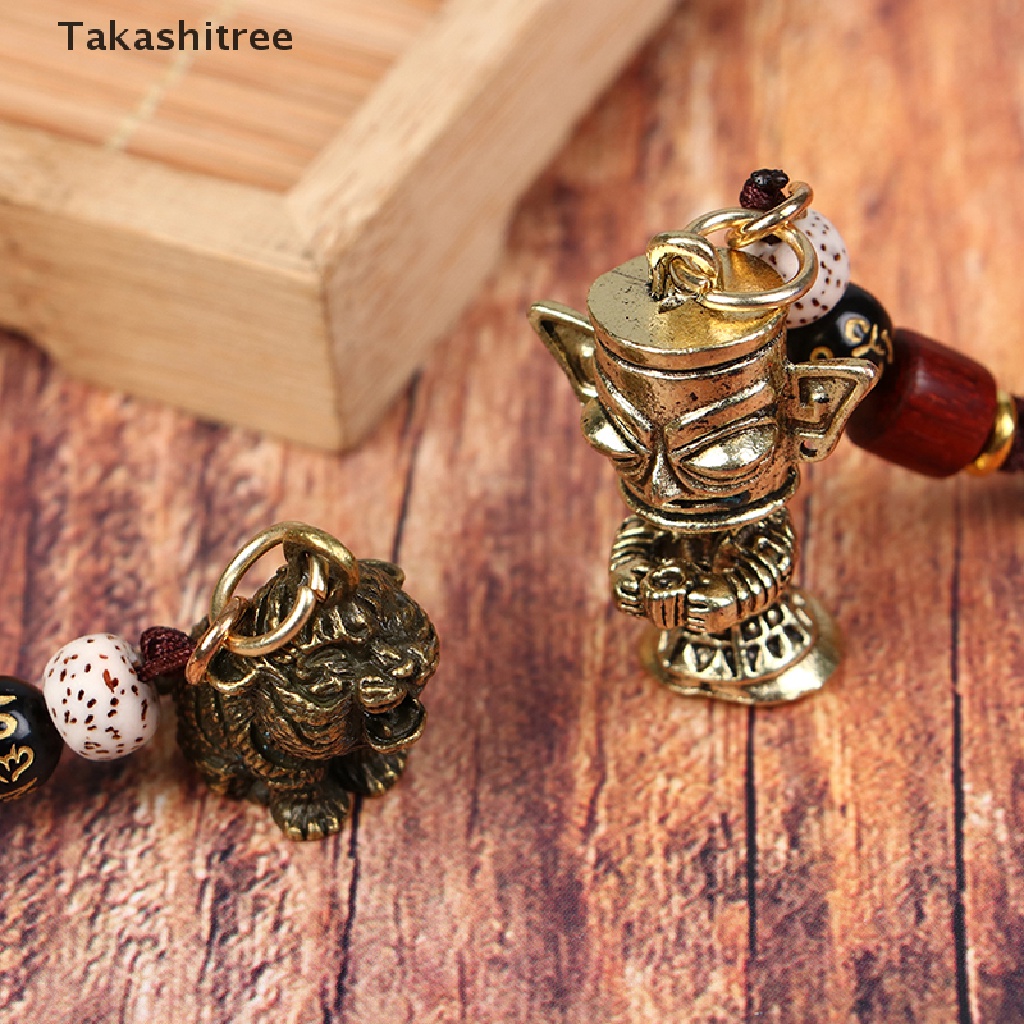 (Takashitree) Mặt Dây Chuyền Bằng Đồng Thau Mặt Phẳng Hình Hổ May Mắn Mèo Thần Tài Lộc Sáng Tạo