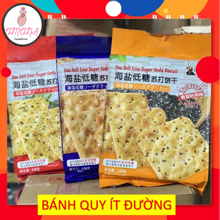 Gói bánh quy mặn ít đường 328gr có 3 vị lựa chọn