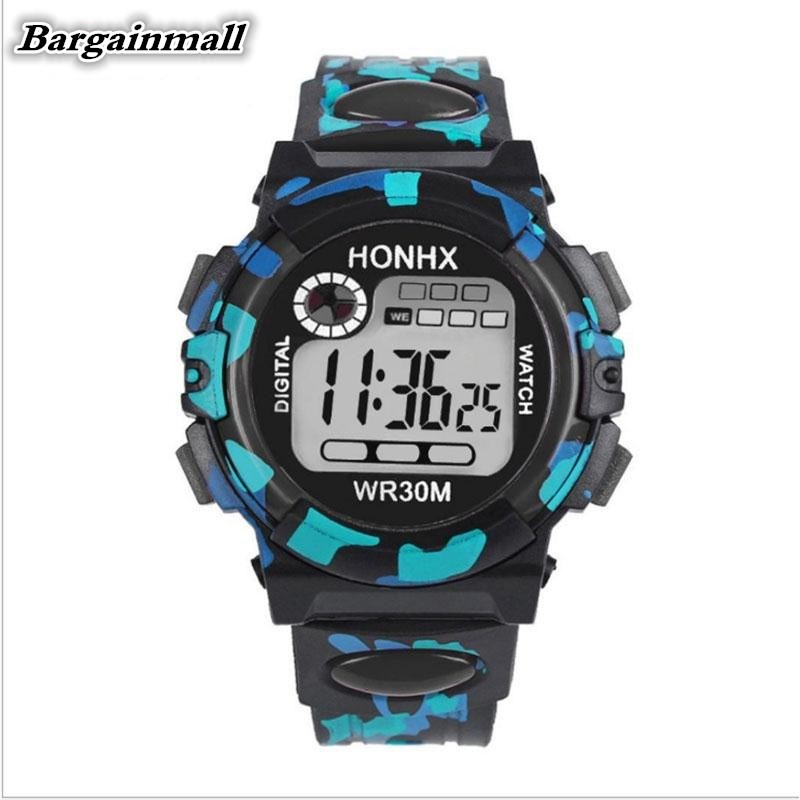 Đồng hồ điện tử tích hợp đèn Led chống thấm nước họa tiết Camo dành cho bé trai | BigBuy360 - bigbuy360.vn