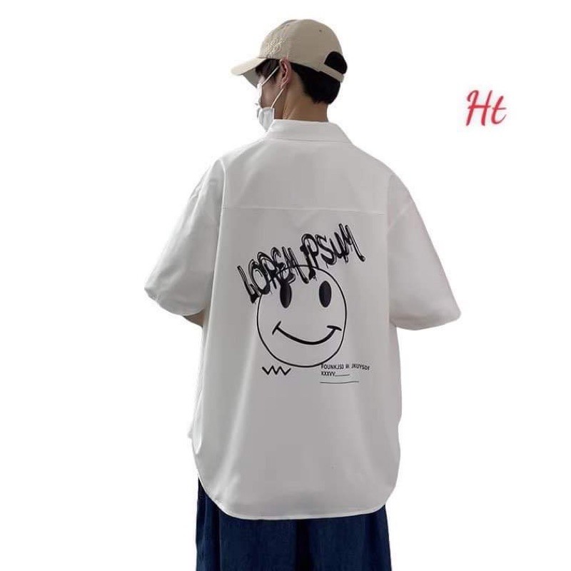 Áo sơ mi Mặt cười Losh ngắn tay H2Q877