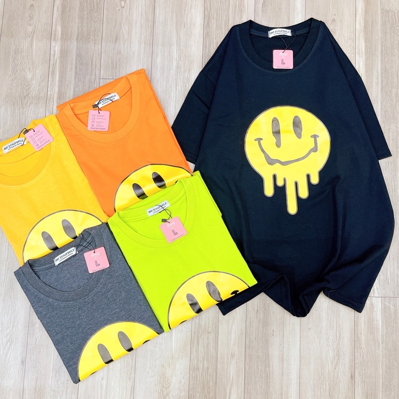 Áo Thun Tay Ngắn UNISEX MẶT CƯỜI - Hình chụp thật (Đủ size M-L-XL-XXL)