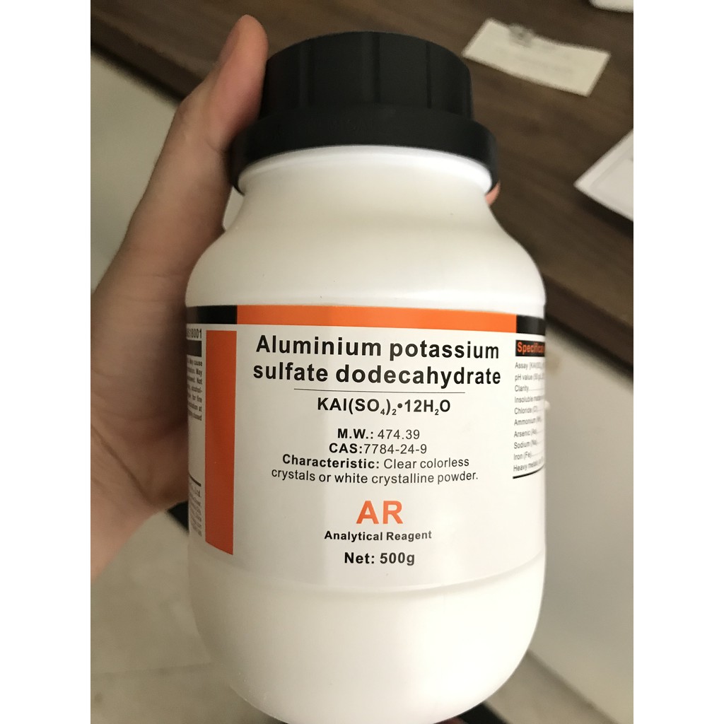 Phèn nhôm lọ 500g KAl(SO4)2 AlK(SO4)2 phèn chua làm tinh thể